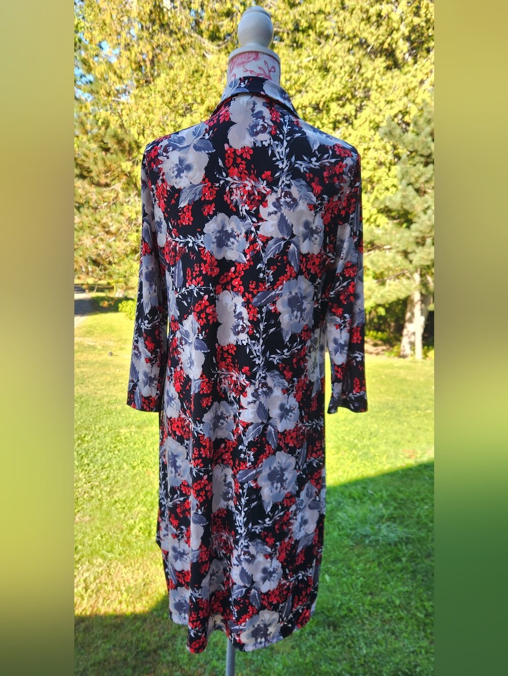 The Limited Black, Red & Gray Floral Wrap Dress - Picture 7 of 7